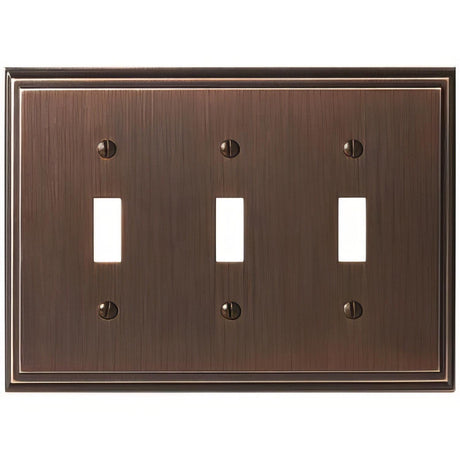 Amerock BP36516ORB BP36516 Mulholland Zinc Triple Toggle Wall Plate Oil Rubbed Bronze
