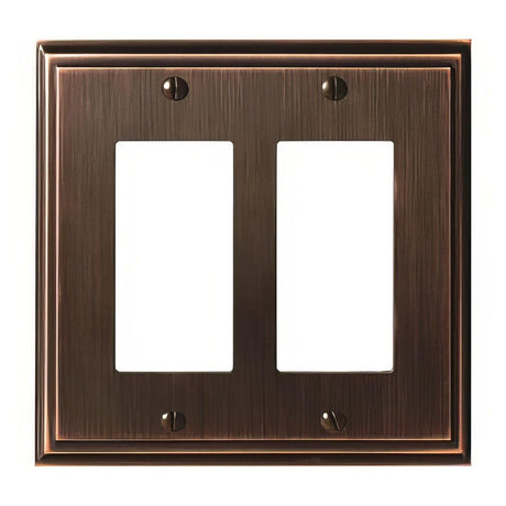 Amerock BP36519ORB BP36519 Mulholland Zinc Double Rocker Wall Plate Oil Rubbed Bronze