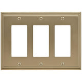 Amerock BP36520BBZ BP36520 Mulholland Zinc Triple Rocker Wall Plate Golden Champagne