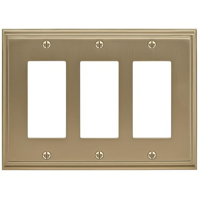 Amerock BP36520BBZ BP36520 Mulholland Zinc Triple Rocker Wall Plate Golden Champagne