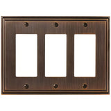 Amerock BP36520ORB BP36520 Mulholland Zinc Triple Rocker Wall Plate Oil Rubbed Bronze