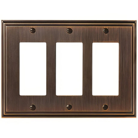 Amerock BP36520ORB BP36520 Mulholland Zinc Triple Rocker Wall Plate Oil Rubbed Bronze