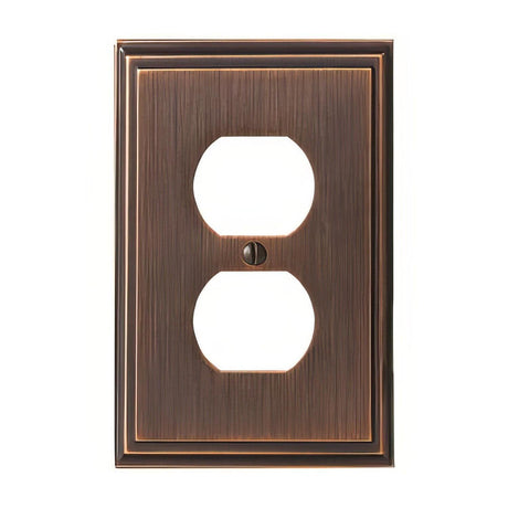 Amerock BP36522ORB BP36522 Mulholland Zinc Single Outlet Wall Plate Oil Rubbed Bronze