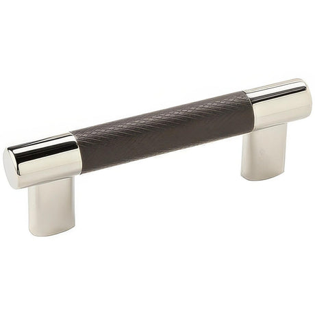 Amerock BP36557PNBBR BP36557 Esquire 3-3/4" Centers Steel Cabinet Pull Bright Nickel/Black Bronze