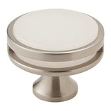 Amerock BP36608G10FA BP36608 Oberon 1-3/8" Diameter Frosted Acrylic Cabinet Knob Satin Nickel