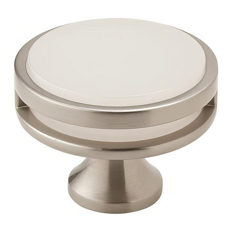 Amerock BP36608G10FA BP36608 Oberon 1-3/8" Diameter Frosted Acrylic Cabinet Knob Satin Nickel