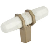 Amerock BP36647MWBBZ BP36647 Carrione 2-1/2" Length Cabinet Knob Marble White/Golden Champagne