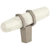 Amerock BP36647MWG10 BP36647 Carrione 2-1/2" Length Cabinet Knob Marble White/Satin Nickel