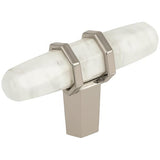 Amerock BP36647MWPN BP36647 Carrione 2-1/2" Length Cabinet Knob Marble White/Polished Nickel