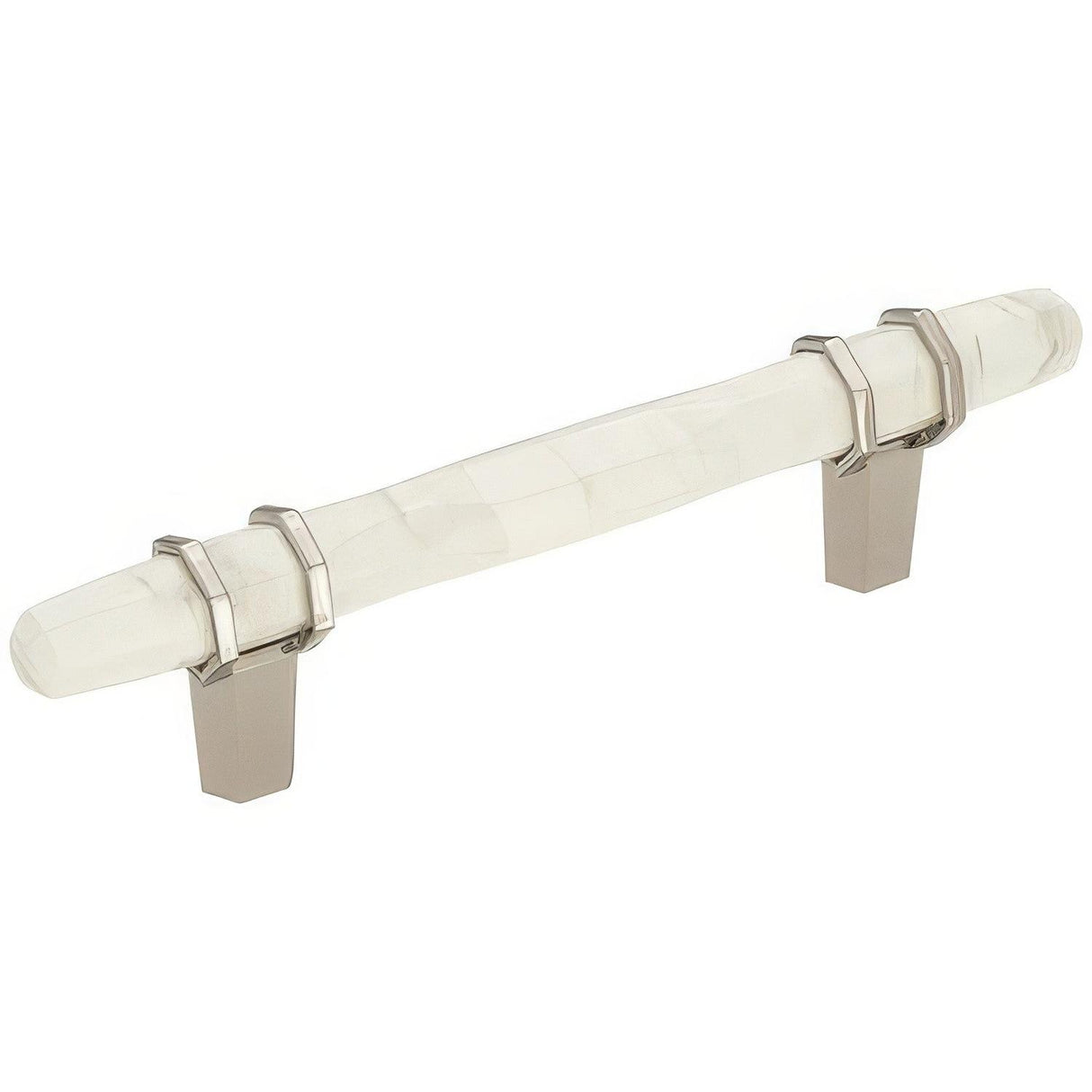 Amerock BP36648MWPN BP36648 Carrione 3-3/4" Centers Cabinet Pull Marble White/Polished Nickel