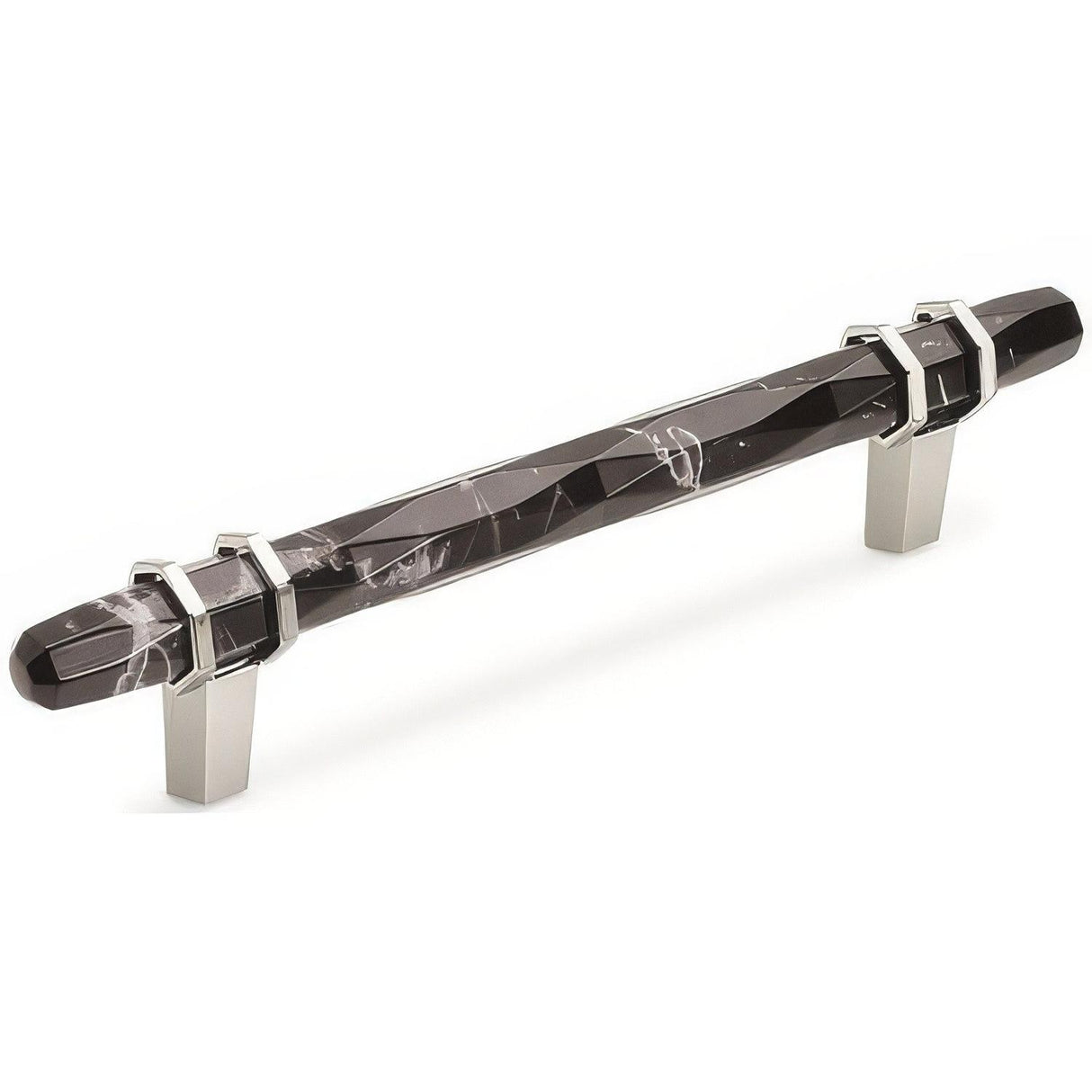 Amerock BP36649MBKPN BP36649 Carrione 5-1/16" Centers Cabinet Pull Marble Black/Polished Nickel