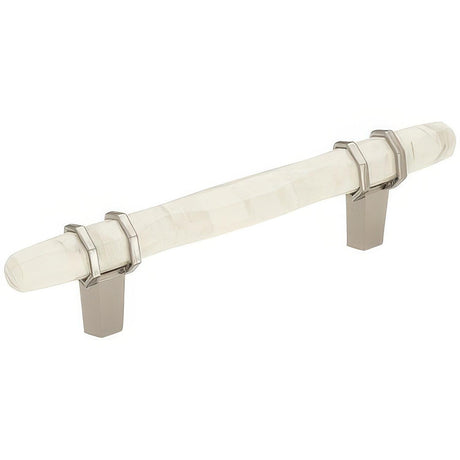 Amerock BP36649MWPN BP36649 Carrione 5-1/16" Centers Cabinet Pull Marble White/Polished Nickel
