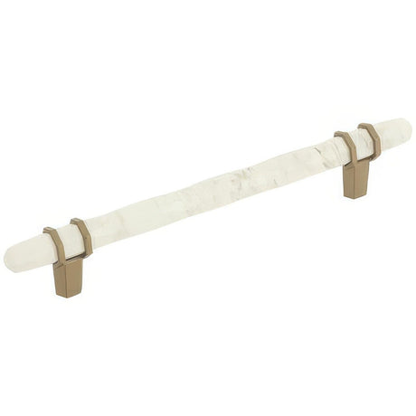 Amerock BP36650MWBBZ BP36650 Carrione 6-5/16" Centers Cabinet Pull Marble White/Golden Champagne