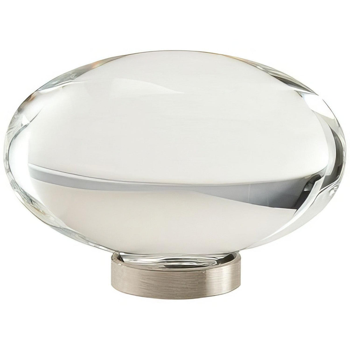 Amerock BP36651CG10 BP36651 Glacio 1-3/4" Aluminum/Glass Round Crystal Cabinet Knob Satin Nickel