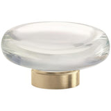 Amerock BP36652CBBZ BP36652 Glacio 1-3/4" Aluminum/Glass Flat Crystal Cabinet Knob Clear/Golden Champagne