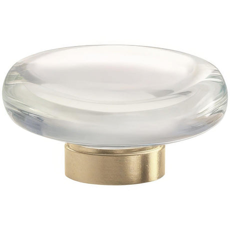 Amerock BP36652CBBZ BP36652 Glacio 1-3/4" Aluminum/Glass Flat Crystal Cabinet Knob Clear/Golden Champagne