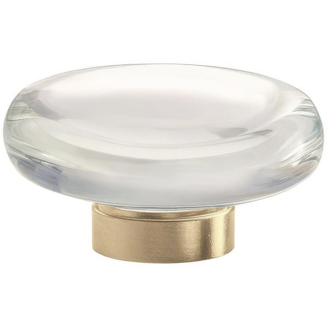 Amerock BP36652CBBZ BP36652 Glacio 1-3/4" Aluminum/Glass Flat Crystal Cabinet Knob Clear/Golden Champagne