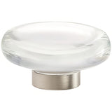 Amerock BP36652CG10 BP36652 Glacio 1-3/4" Aluminum/Glass Flat Crystal Cabinet Knob Clear/Satin Nickel