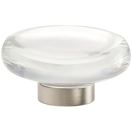 Amerock BP36652CG10 BP36652 Glacio 1-3/4" Aluminum/Glass Flat Crystal Cabinet Knob Clear/Satin Nickel