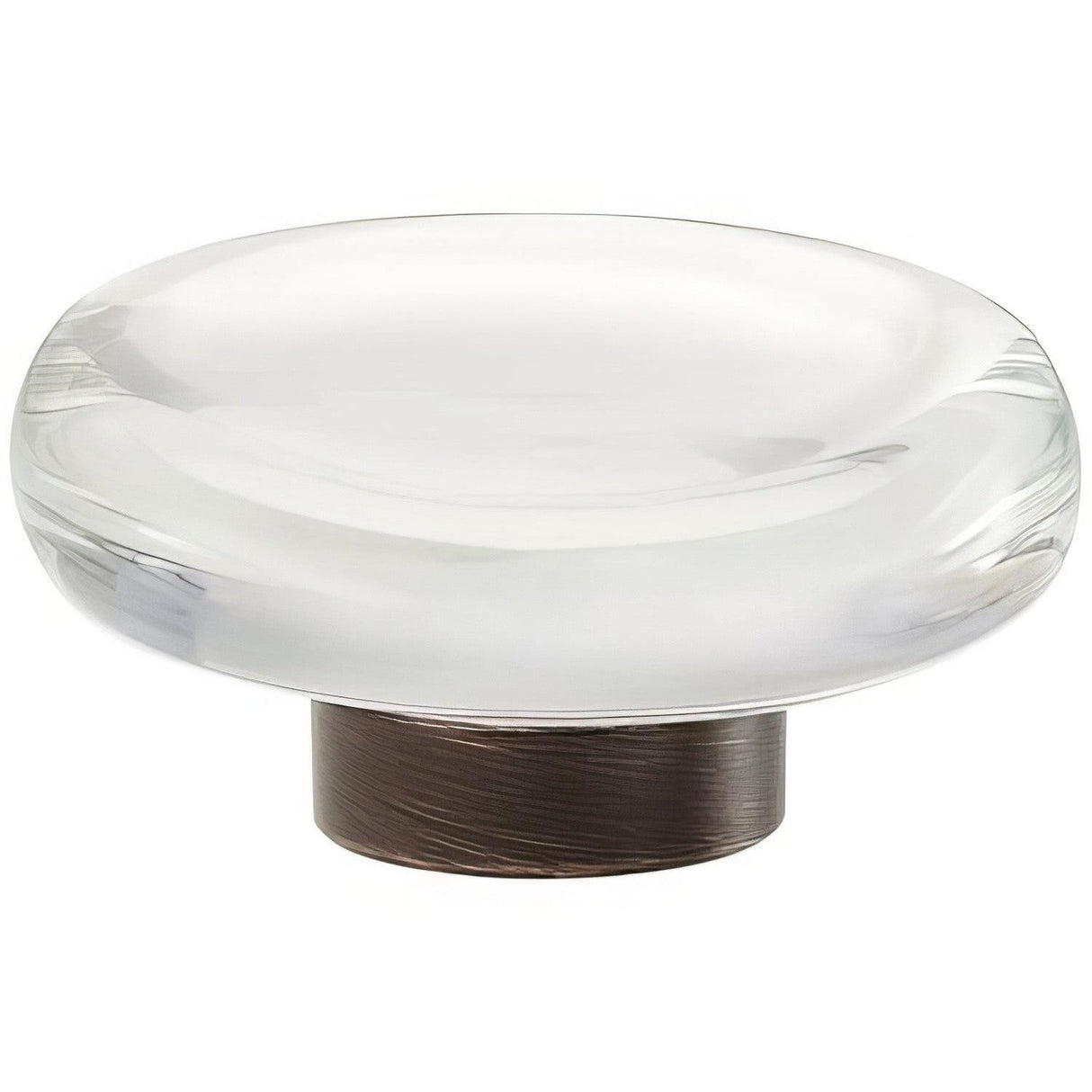 Amerock BP36652CORB BP36652 Glacio 1-3/4" Aluminum/Glass Flat Crystal Cabinet Knob Clear/Oil-Rubbed Bronze