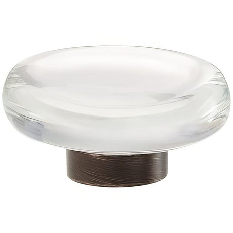Amerock BP36652CORB BP36652 Glacio 1-3/4" Aluminum/Glass Flat Crystal Cabinet Knob Clear/Oil-Rubbed Bronze