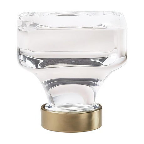 Amerock BP36653CBBZ BP36653 Glacio 1-3/8" Aluminum/Glass Square Crystal Cabinet Knob Golden Champagne