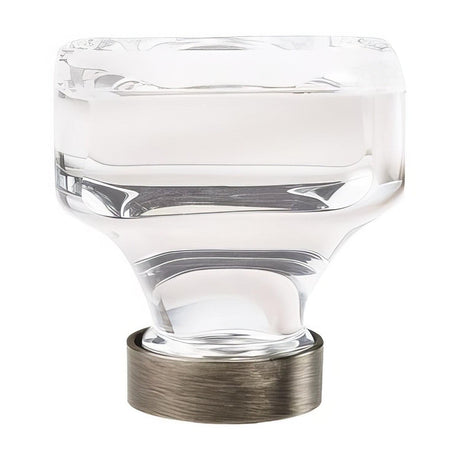 Amerock BP36653CGM BP36653 Glacio 1-3/8" Aluminum/Glass Square Crystal Cabinet Knob Gunmetal