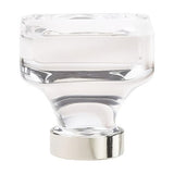 Amerock BP36653CPN BP36653 Glacio 1-3/8" Aluminum/Glass Square Crystal Cabinet Knob Bright Nickel