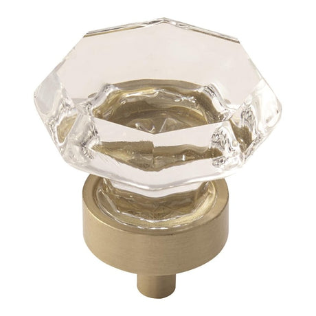 Amerock BP55268CBBZ Traditional Classics 1-5/16 inch glass cabinet knob Clear Golden Champagne