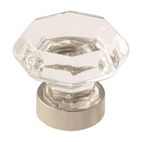 Amerock BP55268CG10 BP55268 Traditional Classics 1" Diameter Round Glass Cabinet Knob Satin Nickel