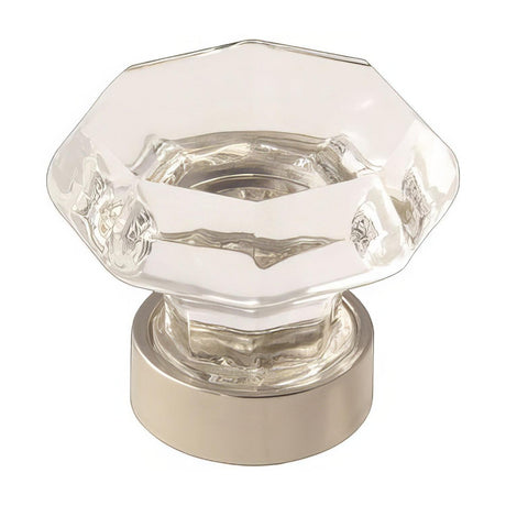 Amerock BP55268CG10 BP55268 Traditional Classics 1" Diameter Round Glass Cabinet Knob Satin Nickel