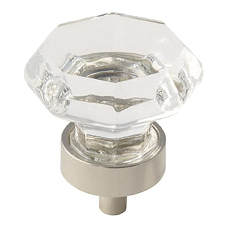 Amerock BP55268CPN Traditional Classics 1-5/16 inch glass cabinet knob Clear Polished Nickel