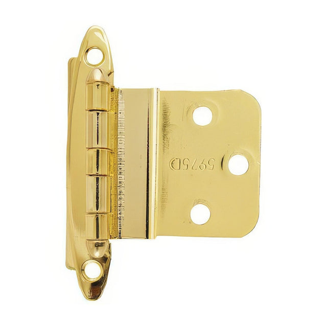 Amerock BPR34173 BPR3417 Functional Hardware 3/8" Inset Non Self Closing Face Mount Hinge Bright Brass