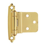 Amerock BPR34283 BPR3428 Functional Hardware 3/8" Steel 2 Pack Inset Self Closing Face Mount Hinge Bright Brass