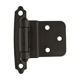 Amerock BPR3428FB BPR3428 Functional Hardware 3/8" Steel 2 Pack Inset Self Closing Face Mount Hinge Flat Black