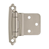 Amerock BPR3428G9 BPR3428 Functional Hardware 3/8" Steel 2 Pack Inset Self Closing Face Mount Hinge Sterling Nickel