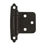Amerock BPR3429FB BPR3429 Functional Hardware Steel 2 Pack Variable Overlay Self Closing Face Mount Hinge Flat Black