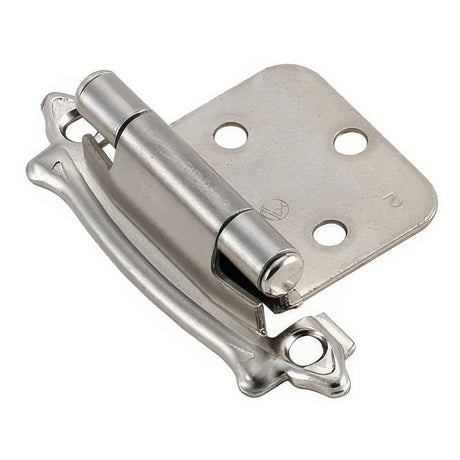 Amerock BPR7329G9 Variable Overlay Self-Closing Face Mount Hinge Sterling Nickel