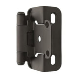 Amerock BPR7550FB 1/2 Inch Overlay Self-Closing Partial Wrap Hinge Flat Black
