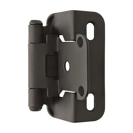 Amerock BPR7550FB 1/2 Inch Overlay Self-Closing Partial Wrap Hinge Flat Black