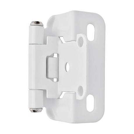 Amerock BPR7550W 1/2 Inch Overlay Self-Closing Partial Wrap Hinge White