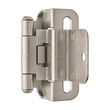 Amerock BPR7565G10 BPR7565 Functional Hardware 3/8" Steel 2 Pack Inset Self Closing Partial Wrap Hinge Satin Nickel