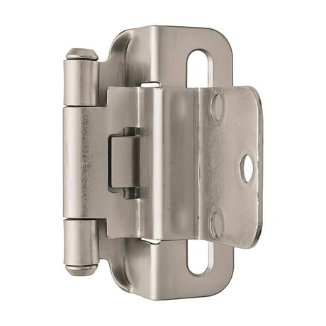 Amerock BPR7565G10 BPR7565 Functional Hardware 3/8" Steel 2 Pack Inset Self Closing Partial Wrap Hinge Satin Nickel