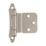 Amerock BPR7928G10 BPR7928 Functional Hardware 3/8" Steel 2 Pack Inset Self Closing Face Mount Hinge Satin Nickel