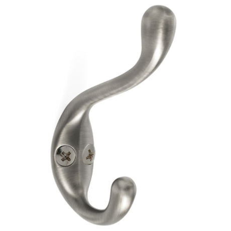 Amerock H55445AS H55445 Single Hooks Double Coat and Hat Hook Antique Silver