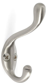 Amerock H55445G10 H55445 Single Hooks Double Coat and Hat Hook Satin Nickel
