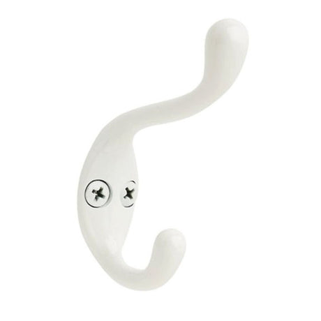 Amerock H55445GW H55445 Single Hooks Double Coat and Hat Hook Gloss White