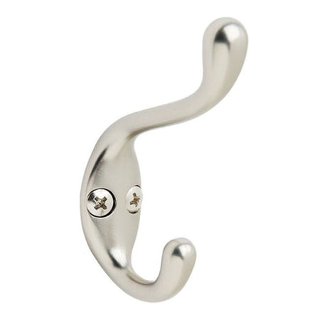 Amerock H55445S H55445 Single Hooks Double Coat and Hat Hook Silver