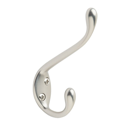 Amerock H55451S H55451 Noble Double Coat and Hat Hook Silver
