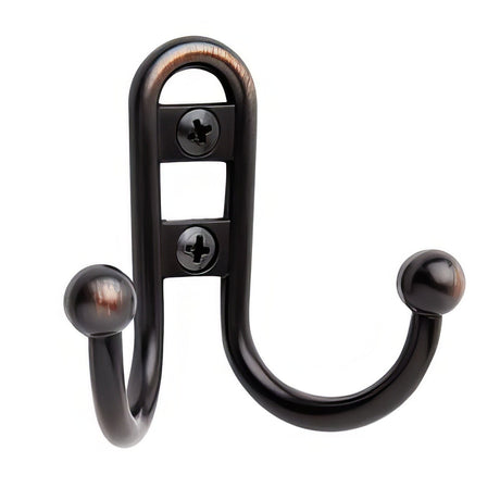 Amerock H55457ORB H55457 Decorative Hooks Double Prong Robe Hook Oil Rubbed Bronze